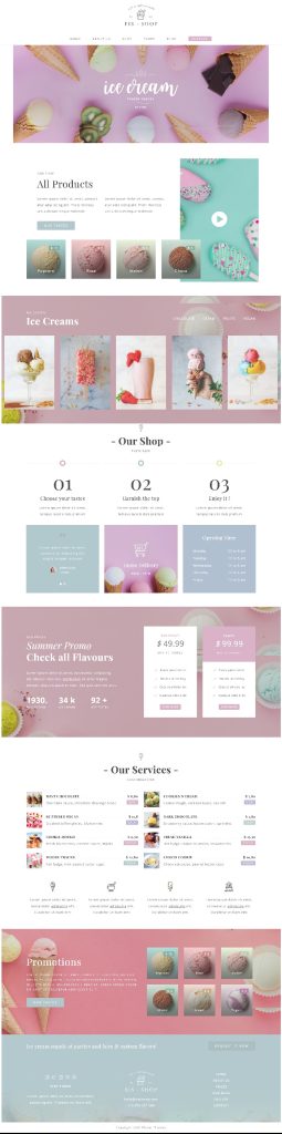 Mẫu Website Bán Kem Ice Cream Shop