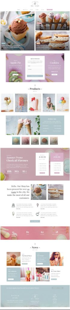 Mẫu Website Bán Kem Ice Cream Shop Home 2
