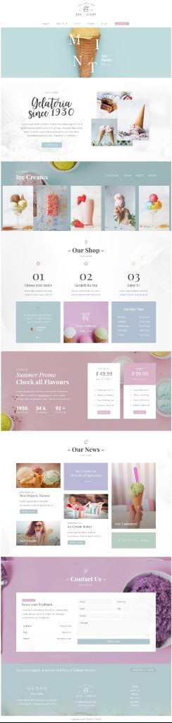 Mẫu Website Bán Kem Ice Cream Shop Home 3