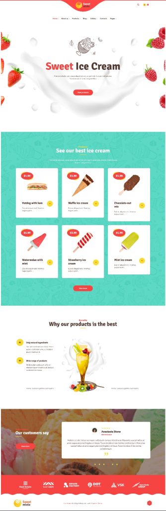 Mẫu Website Bán Kem Sweet Mielo