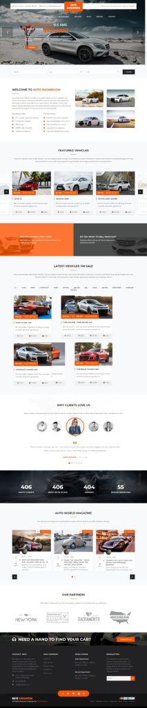 MẪU WEBSITE BÁN XE – AUTO SHOWROOM HOME 1