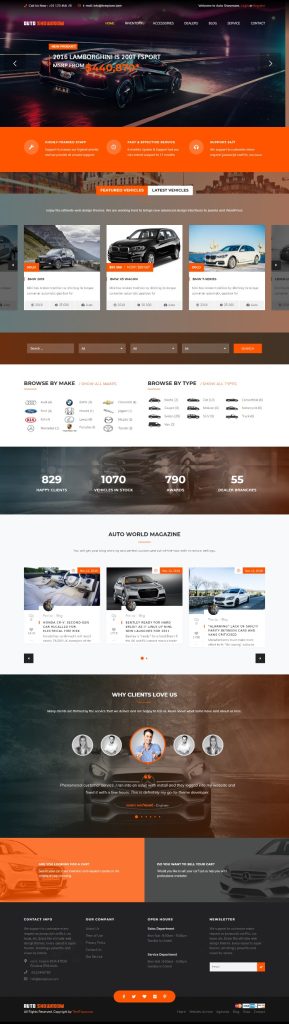MẪU WEBSITE BÁN XE – AUTO SHOWROOM HOME 3