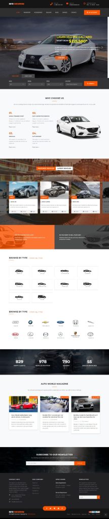 MẪU WEBSITE BÁN XE – AUTO SHOWROOM HOME 5