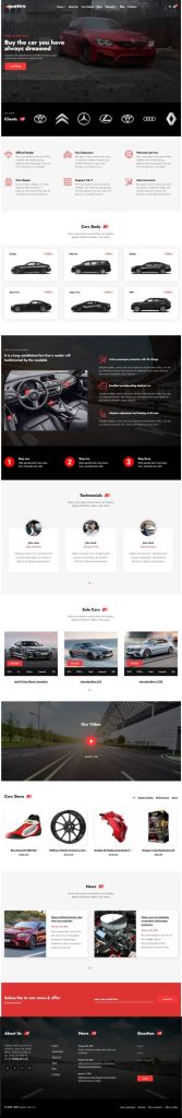 MẪU WEBSITE BÁN XE – QUATTRO HOME 1