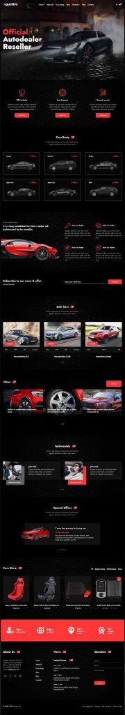 MẪU WEBSITE BÁN XE – QUATTRO HOME 6