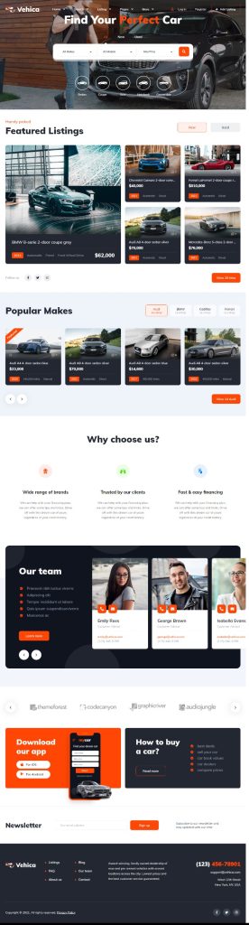 Mẫu website MẪU WEBSITE BÁN XE – VEHICA HOME 4