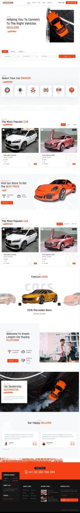 Mẫu website MẪU WEBSITE BÁN XE – VROOOM