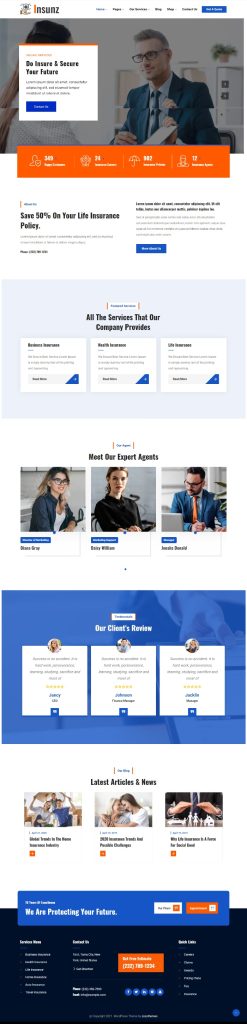 MẪU WEBSITE BẢO HIỂM – INSUNZ HOME 3