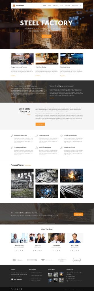 Mẫu Website Giới Thiệu Công Ty Sắt Thép Total Business