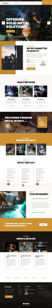 Mẫu Website Giới Thiệu Công Ty Sắt Thép Welbim Home 2