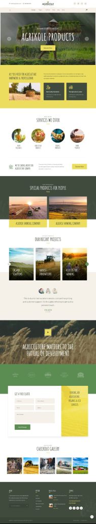 Mẫu Website Giới Thiệu Dịch Vụ Sản Phẩm Nông Nghiệp  Agrikole Home 2