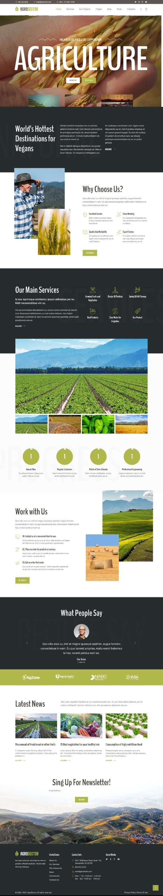 Mẫu Website Giới Thiệu Dịch Vụ Sản Phẩm Nông Nghiệp  Agrosector