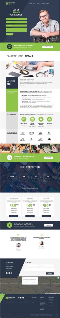Mẫu Website Giới Thiệu Dịch Vụ Sửa Chữa Điện Thoại Máy Tính Computer Repair