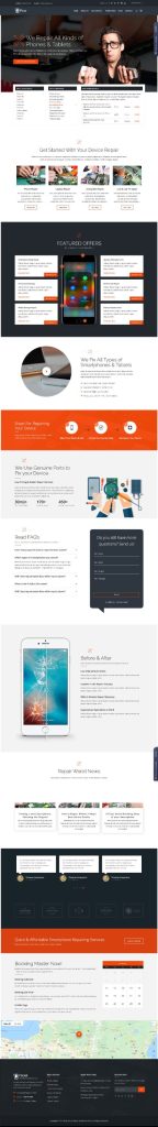 Mẫu Website Giới Thiệu Dịch Vụ Sửa Chữa Điện Thoại Máy Tính Fixar