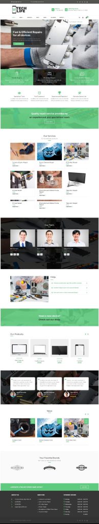 Mẫu Website Giới Thiệu Dịch Vụ Sửa Chữa Điện Thoại Máy Tính Tech Life