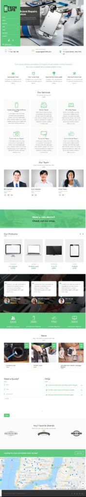 Mẫu Website Giới Thiệu Dịch Vụ Sửa Chữa Điện Thoại Máy Tính Tech Life Home 3