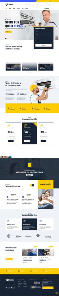 Mẫu Website Giới Thiệu Dịch Vụ Sửa Chữa Hệ Thống Máy Lạnh Electrico