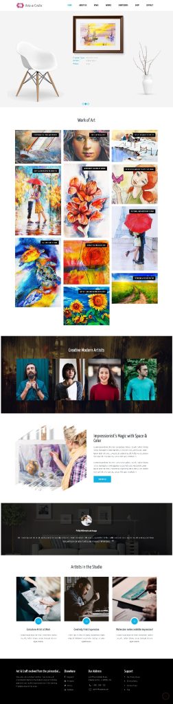 Mẫu Website Giới Thiệu Sản Phẩm Tranh Vẽ Art Crafts