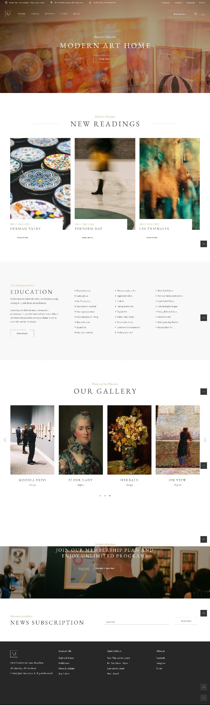 Mẫu Website Giới Thiệu Sản Phẩm Tranh Vẽ Musea Home 2