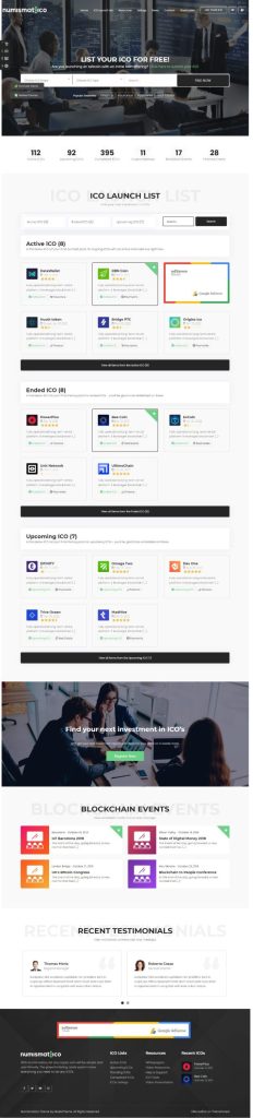 Mẫu website tài chính – Numismatico