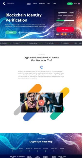 Mẫu website tài chính - Crypterium