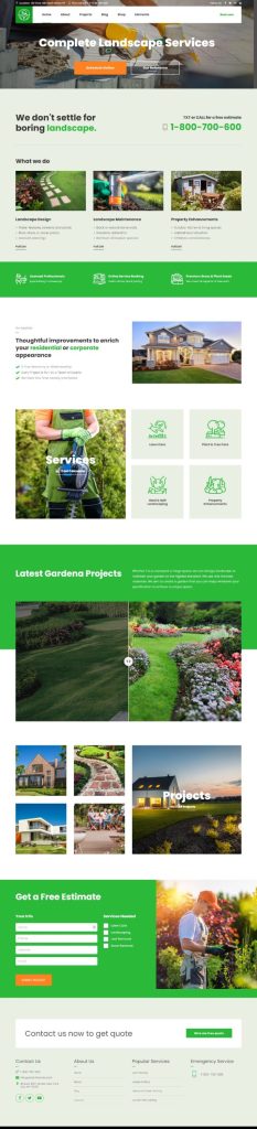 Mẫu website MẪU WEBSITE CÔNG TY LÀM VƯỜN – GARDENA HOME 2