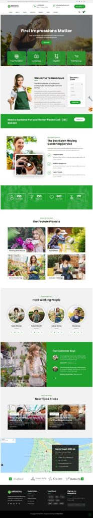 Mẫu website MẪU WEBSITE CÔNG TY LÀM VƯỜN – GREENOVA
