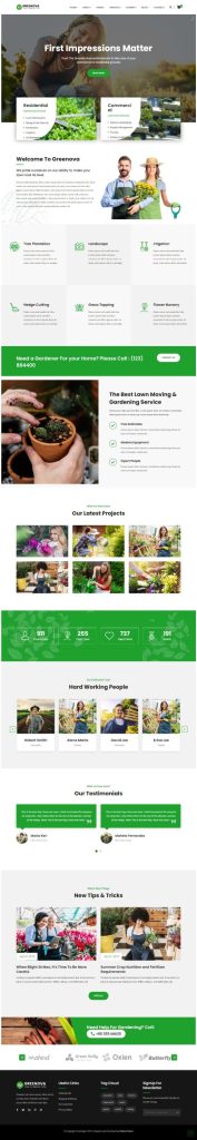 Mẫu website MẪU WEBSITE CÔNG TY LÀM VƯỜN – GREENOVA HOME 1