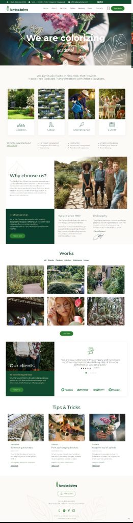 Mẫu website MẪU WEBSITE CÔNG TY LÀM VƯỜN – LANDSCAPING