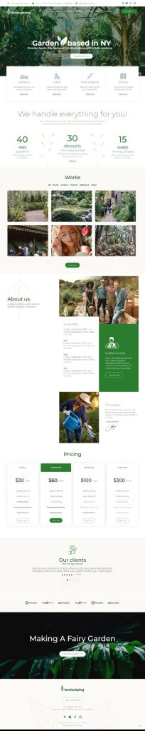 Mẫu website MẪU WEBSITE CÔNG TY LÀM VƯỜN – LANDSCAPING HOME 1