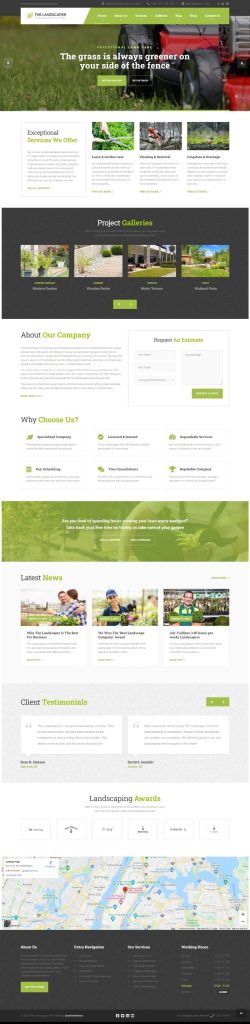Mẫu website MẪU WEBSITE CÔNG TY LÀM VƯỜN – THE LANDSCAPER