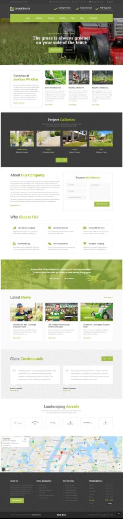 Mẫu website MẪU WEBSITE CÔNG TY LÀM VƯỜN – THE LANDSCAPER HOME 1