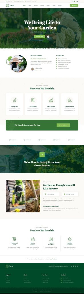 Mẫu website MẪU WEBSITE CÔNG TY LÀM VƯỜN – TIERRA