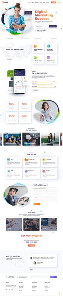 Mẫu Website Landing Page Agency Marketing Ewebot Home 2