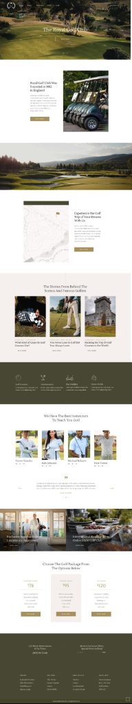 Mẫu Website Giới Thiệu Dịch Vụ Golf Fairway Green Home 2