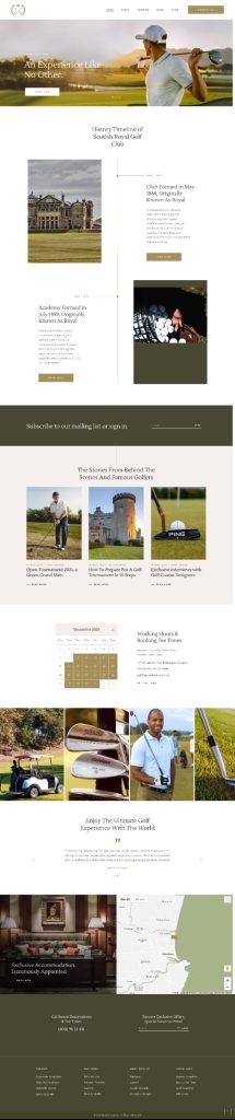 Mẫu Website Giới Thiệu Dịch Vụ Golf Fairway Green Home 3