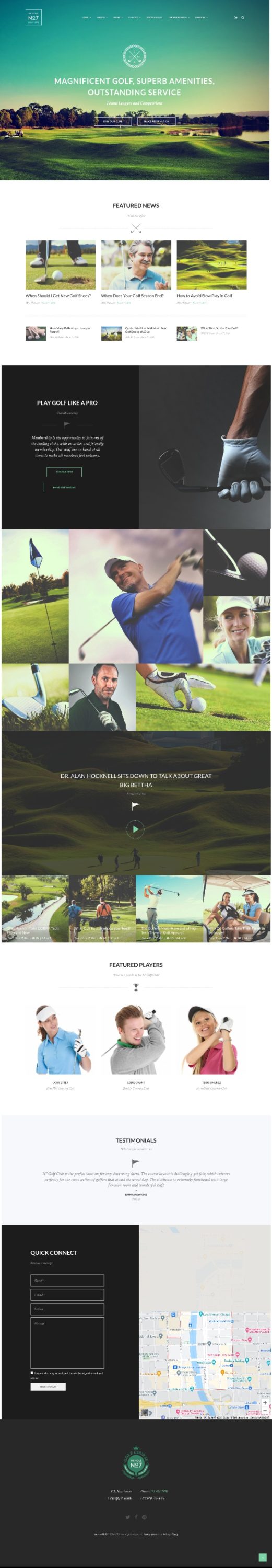 Mẫu Website Giới Thiệu Dịch Vụ Golf No 7 Home 2