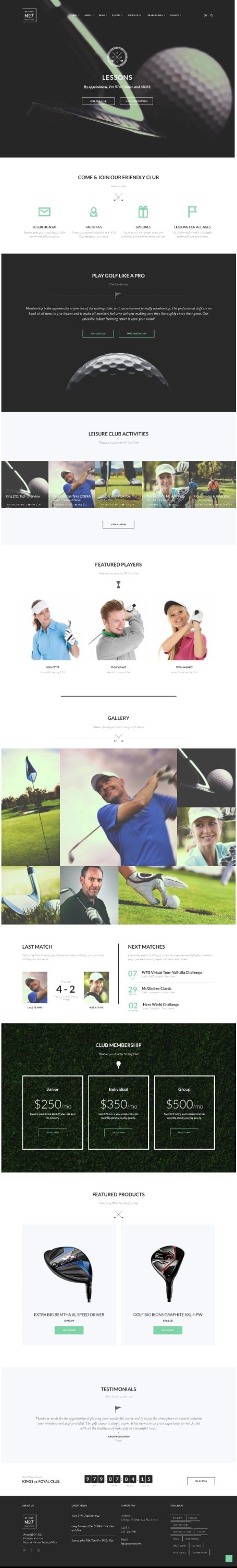 Mẫu Website Giới Thiệu Dịch Vụ Golf No 7