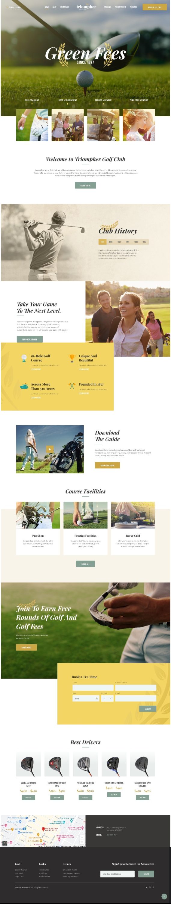Mẫu Website Giới Thiệu Dịch Vụ Golf Triompher Home 2