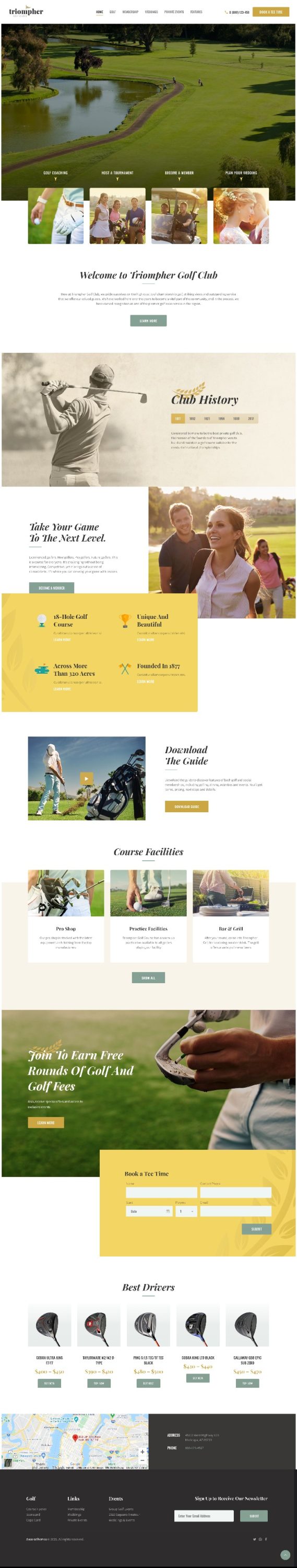Mẫu Website Giới Thiệu Dịch Vụ Golf Triompher