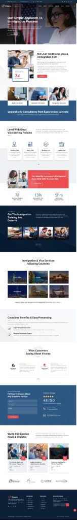 Mẫu Website Tư Vấn Du Học Visa Visarzo