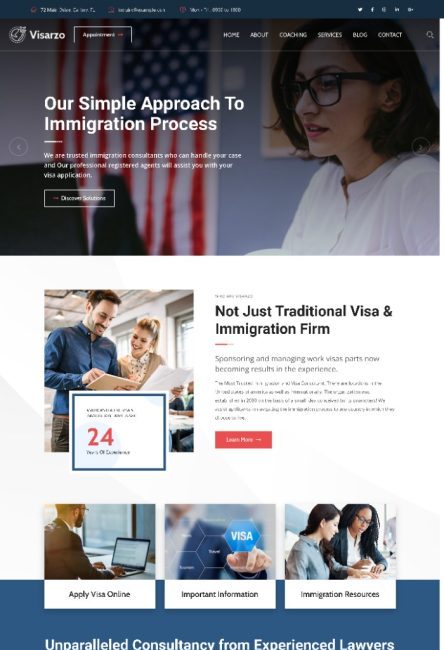 Mẫu Website Tư Vấn Du Học Visa Visarzo