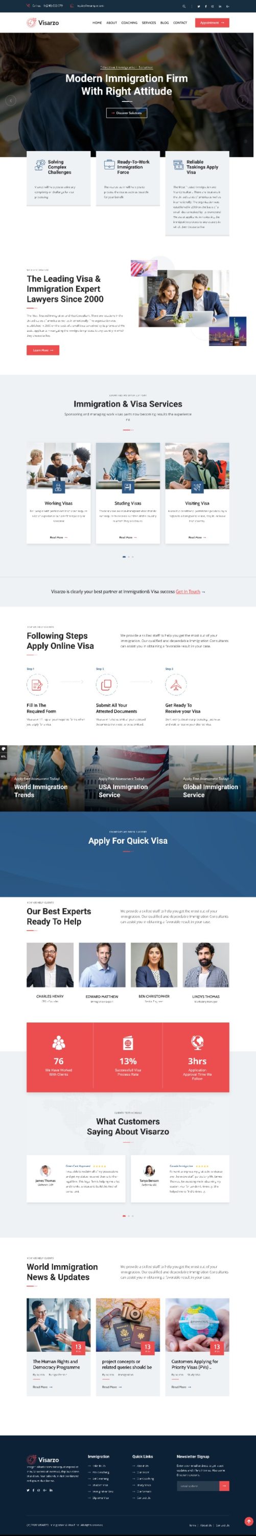 Mẫu Website Tư Vấn Du Học Visa Visarzo Home 2