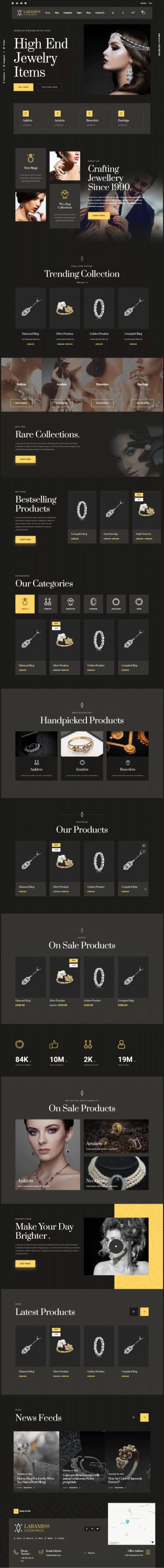 Mẫu website bán hàng trang sức - Laramiss