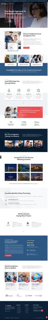 Mẫu Website Giới Thiệu Dịch Vụ Định Cư Visa Visarzo