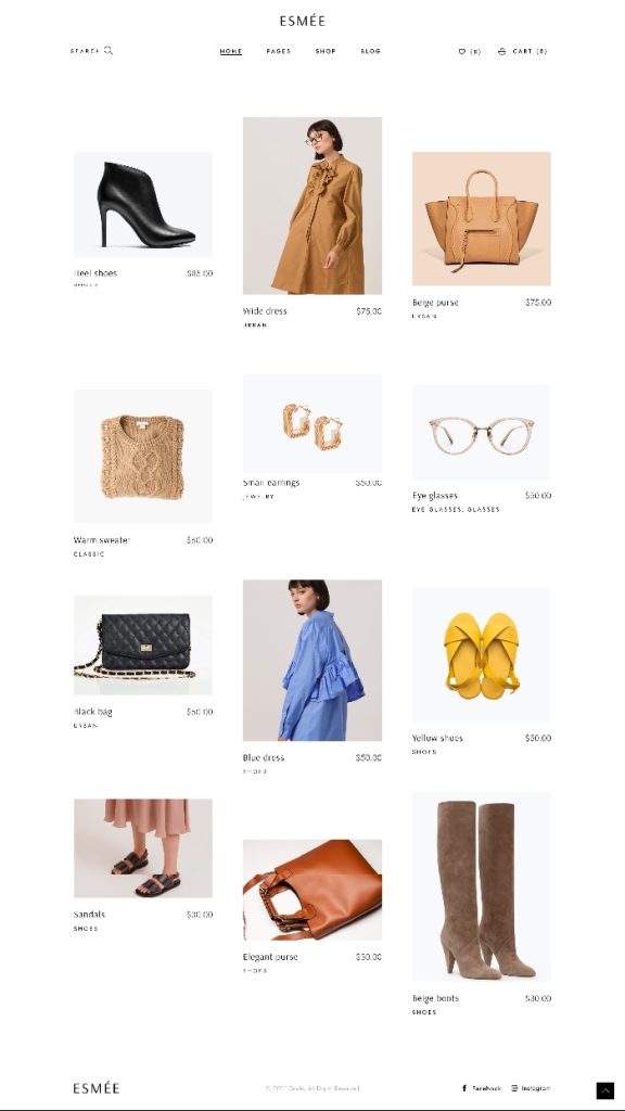 Fashion Store Website Template – Esmee Shop Minimal
