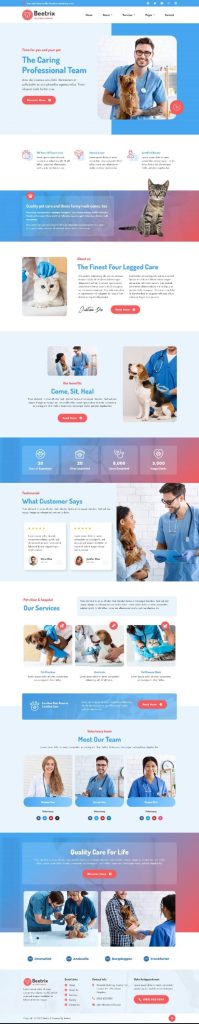 Mẫu Website Chăm Sóc Thú Cưng Beetrix
