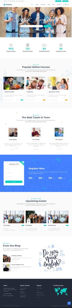 MẪU WEBSITE GIÁO DỤC – ĐÀO TẠO TRỰC TUYẾN – LMS Esmarts Home 1