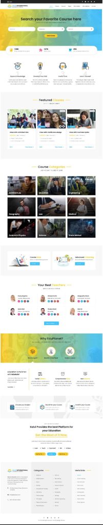 MẪU WEBSITE GIÁO DỤC – ĐÀO TẠO TRỰC TUYẾN – LMS Kalvi Home 1