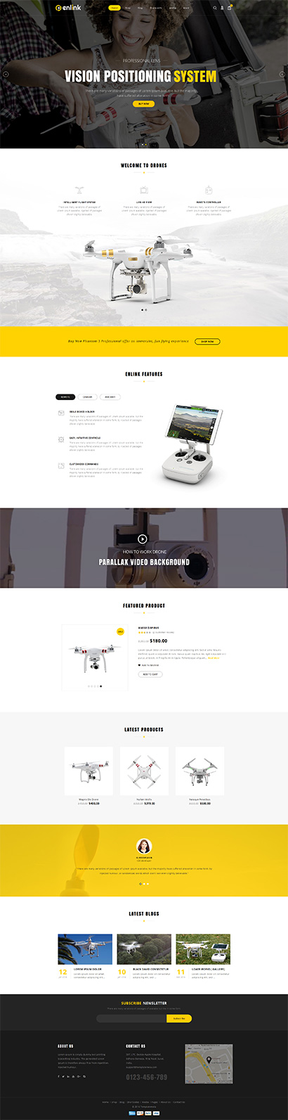 Mẫu website bán máy bay drone - Enlink